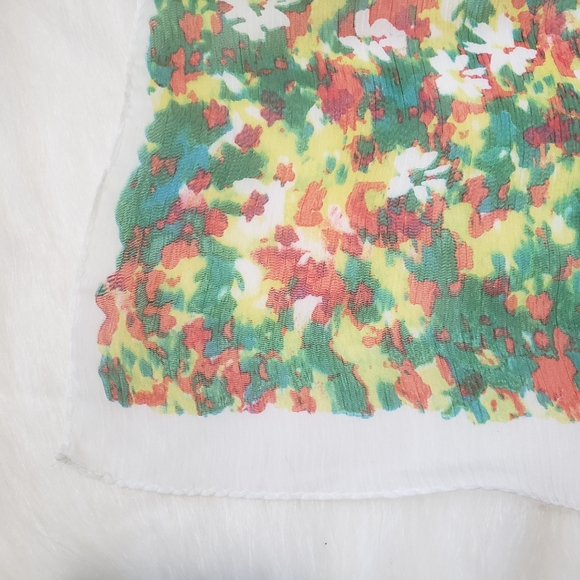 Watercolor White/Green/Yellow/Red Light Scarf - Picture 3 of 8